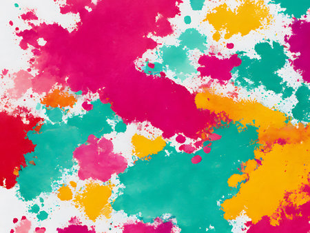 Abstract background with multi-colored paint splatterの写真素材