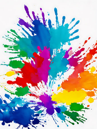 Abstract background with multi-colored paint splatter