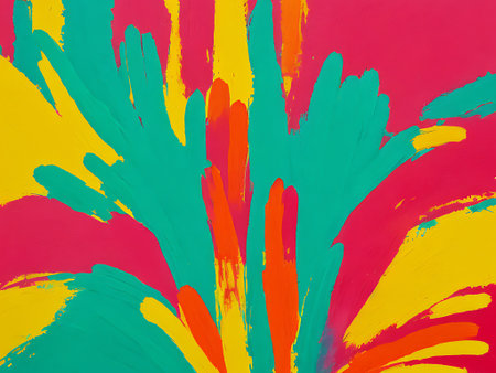 Abstract background with multi-colored paint splatter