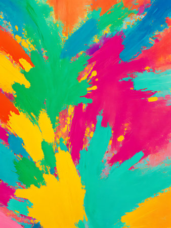 Abstract background with multi-colored paint splatter