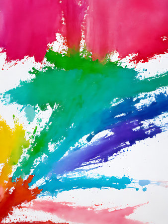Abstract background with multi-colored paint splatter