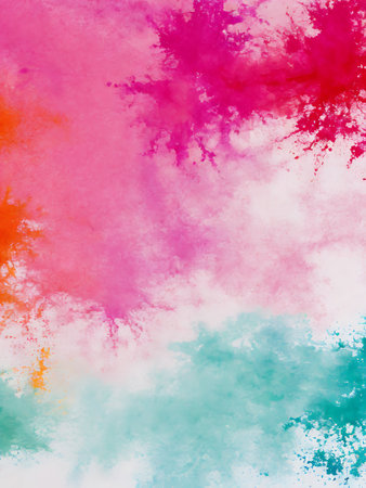 Abstract background with multi-colored paint splatterの写真素材