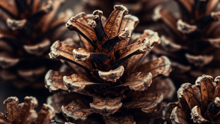 Pine cones close-up. Selective focus. Shallow depth of field.