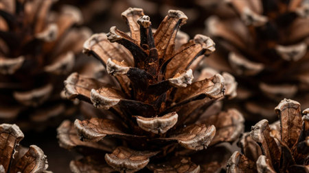 Pine cone close up. Macro shot with shallow depth of field.