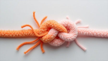 Knitted woolen scarf on white background. Woolen scarf.