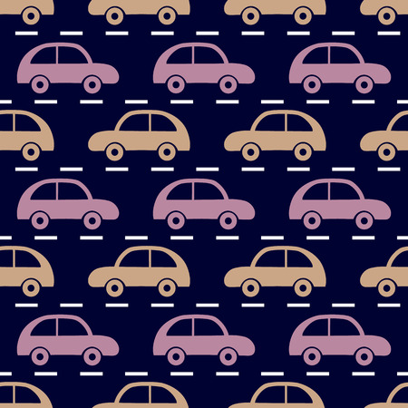 Vector seamless pattern with carsのイラスト素材