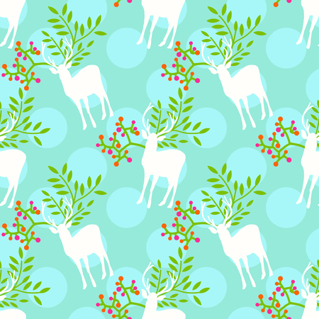 Seamless cute floral pattern with polka dot backgroundのイラスト素材
