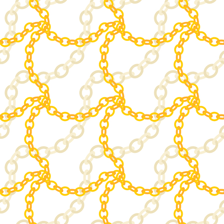Golden checkered chain  seamless pattern design. Chains backgroundのイラスト素材