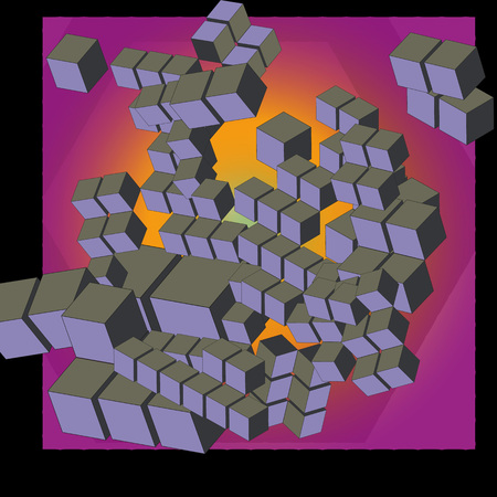 Colorful lines, cubes and circles.Choose your color. Vector graphic eps10.