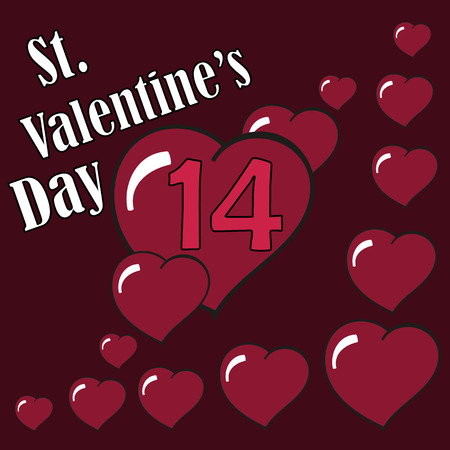 St.Valentine's Day. Hearts. 14 February. Vector Graphic Eps10のイラスト素材