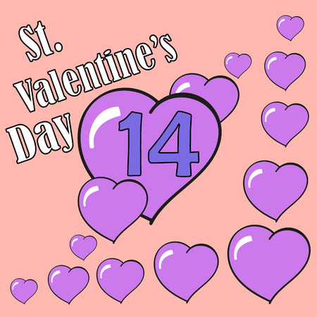 St.Valentine's Day. 14 February. Heart.Vector Graphic Eps10のイラスト素材