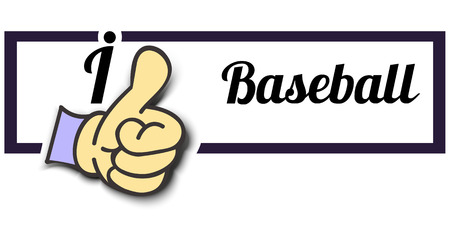 Frame "I Like Baseball" Thumb Up! Vector graphic logo eps10.のイラスト素材