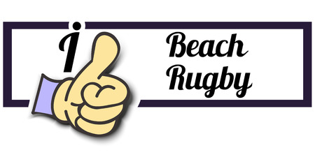 Frame "I Like Beach Rugby" Thumb Up! Vector graphic logo eps10.のイラスト素材