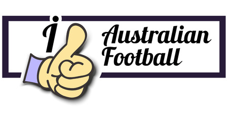 Frame "I Like Australian Football" Thumb Up! Vector graphic logo eps10.のイラスト素材