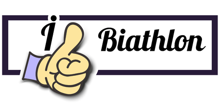 Frame "I Like Biathlon" Thumb Up! Vector graphic logo eps10.のイラスト素材
