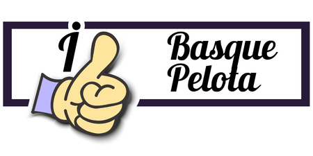 Frame "I Like Basque Pelota" Thumb Up! Vector graphic logo eps10.のイラスト素材