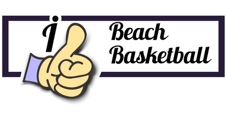 Frame "I Like Beach Basketball" Thumb Up! Vector graphic logo eps10.のイラスト素材