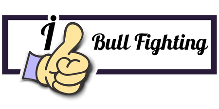 Frame "I Like Bull Fighting" Thumb Up! Vector graphic logo eps10.のイラスト素材
