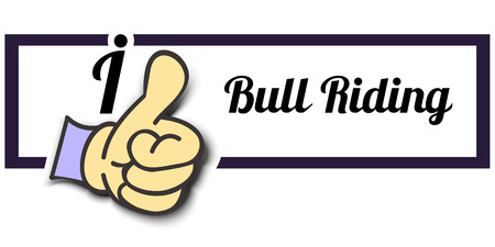 Frame "I Like Bull Riding" Thumb Up! Vector graphic logo eps10.のイラスト素材
