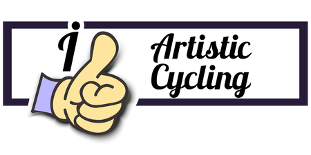 Frame "I Like Artistic Cycling" Thumb Up! Vector graphic logo eps10.のイラスト素材