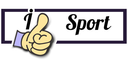 Frame "I Like Sport" Thumb Up! Vector graphic logo eps10.のイラスト素材