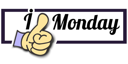 Frame "I Like Monday" Thumb Up! Vector graphic logo eps10.のイラスト素材