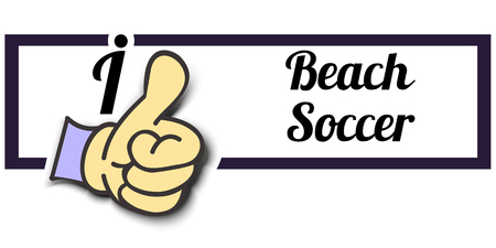Frame "I Like Beach Soccer" Thumb Up! Vector graphic logo eps10.のイラスト素材