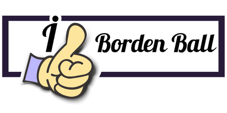 Frame "I Like Borden Ball" Thumb Up! Vector graphic logo eps10.のイラスト素材