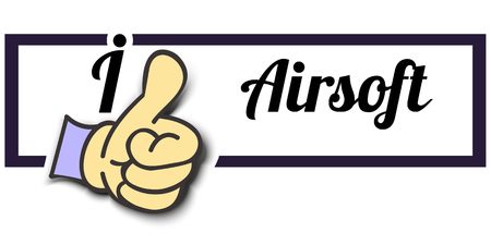 Frame "I Like Airsoft" Thumb Up! Vector graphic logo eps10.のイラスト素材