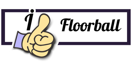 Frame "I Like Floorball" Thumb Up! Vector graphic logo eps10.のイラスト素材