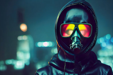 Beautiful Cyberpunk Female scientist with Goggles, Cyberpunk metaverse character. Concept art, Digital painting.の素材