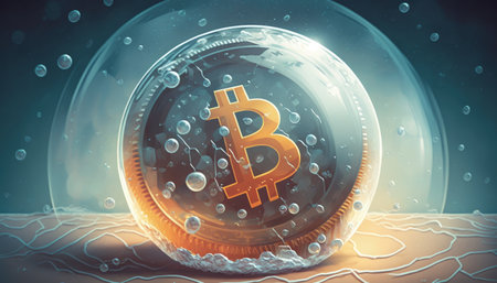 Commercial artwork of bitcoin currency concept. Fantasy concept, Illustration painting. Generative AIの素材