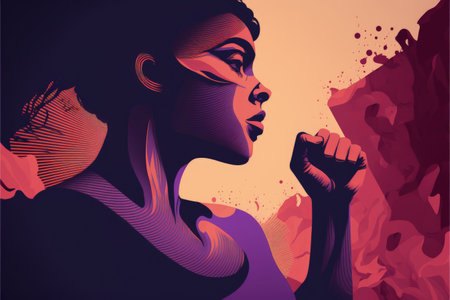 woman's day poster. Women rights, poster for feminism, independence, freedom, empowerment. Fantasy concept, Illustration painting. Generative AIの素材