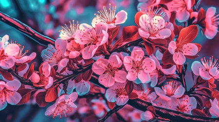 Breathtaking spring blossoms. Fantasy concept, Illustration painting.の素材