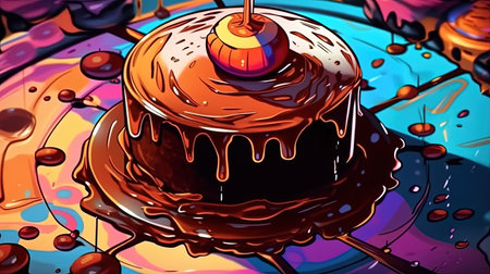 Selectable chocolate desserts. Fantasy concept, Illustration painting. Digital art.の写真素材