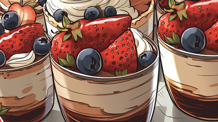 Healthy dessert alternatives. Fantasy concept, Illustration painting. Digital art.の写真素材
