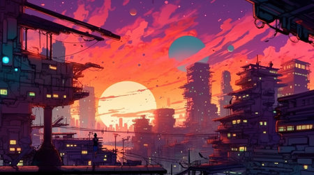 Futuristic sci-fi landscapes. Fantasy concept, Illustration painting. Digital art.の写真素材