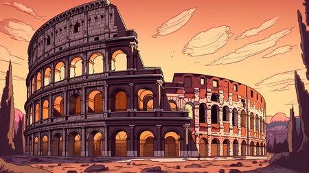 Historical landmarks from around the world. Fantasy concept, Illustration painting. Digital art.の写真素材