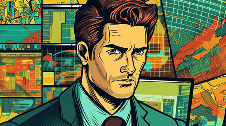 Cybersecurity governance artwork . Fantasy concept , Illustration painting.の写真素材