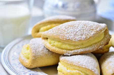 Sochnik - cottage cheese buns.Traditional russian cuisine.の写真素材