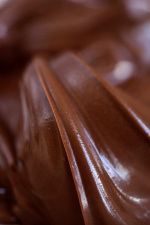 Texture from melted chocolate.Food background.