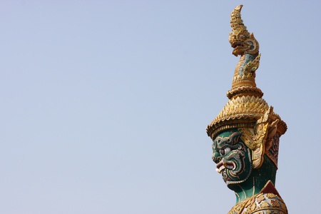 Giant demon head with sky, Thailandの写真素材