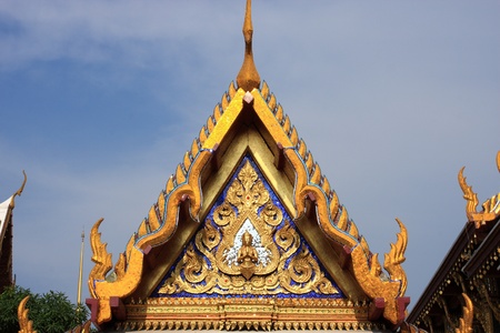 Top part of traditional roof Thai style architecture の写真素材