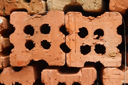 New red brick wallの写真素材