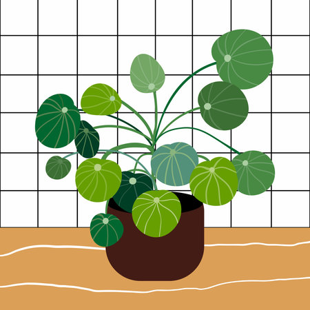 Abstract decorative poster/card design with hand drawn plantのイラスト素材