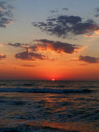 Sunrise on the beach of the Black Sea. Bulgaria 2023の写真素材