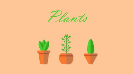 Very cool vector picture of 3 plant in pots, attractive as your backgroundの写真素材