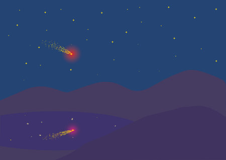 night background with falling meteor