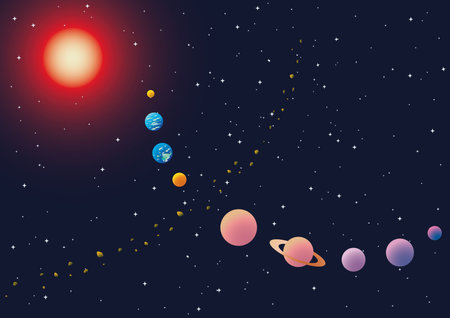 computer generated illustration of Solar System