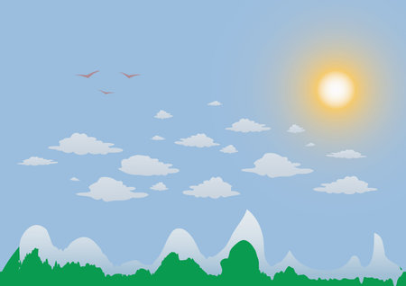 vector illustration of mountain  landscapeのイラスト素材